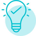 Turquoise lightbulb icon representing clear, practical strategies and insight.