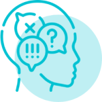 Head icon representing emotional and behavioural factors influencing feeding and mealtime participation.