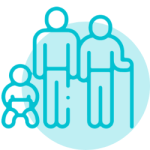 Icon representing feeding and swallowing support across the lifespan at Thrive Feeding Clinic