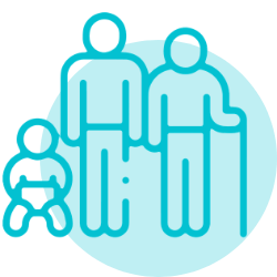 Across the Lifespan – Thrive Feeding Clinic Icon representing feeding and swallowing support across the lifespan at Thrive Feeding Clinic